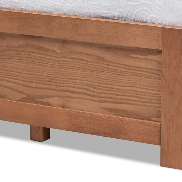 Walnut Wooden 3-Drawer Platform Bed