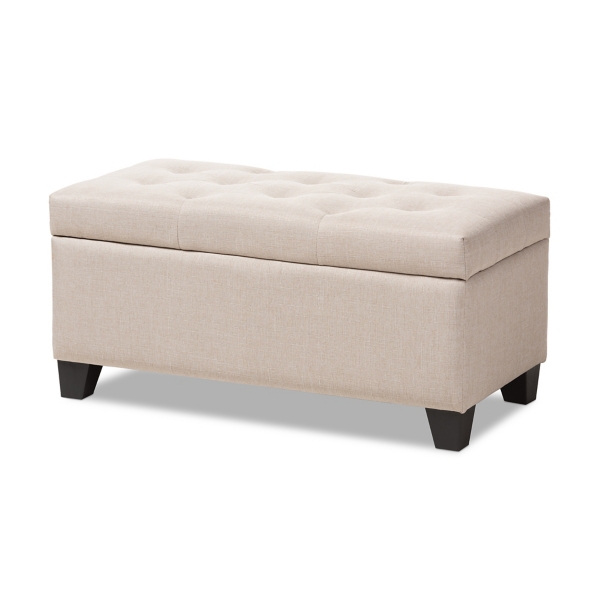 Beige Upholstered Storage Ottoman Kirklands Home
