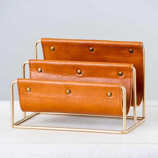 Brown Leather Letter Holder Kirklands Home