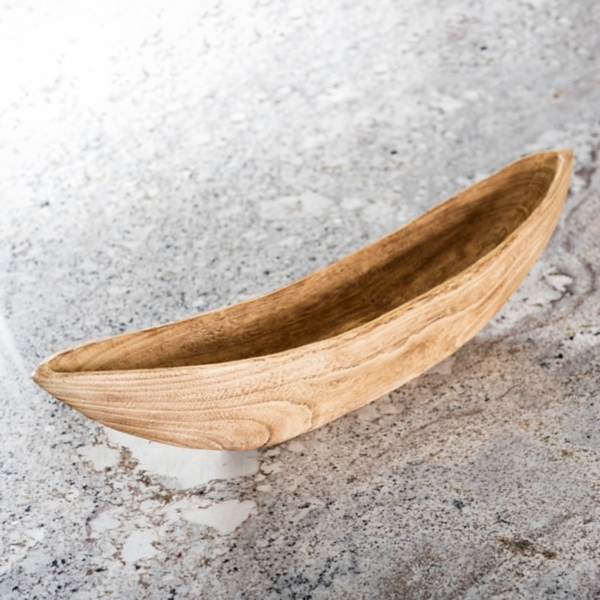 Burned Paulownia Wood Decorative Boat Bowl Kirklands Home