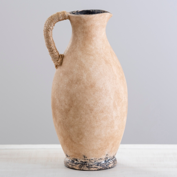 Tan Rope Handle Pitcher Vase, 15 in. Kirklands Home