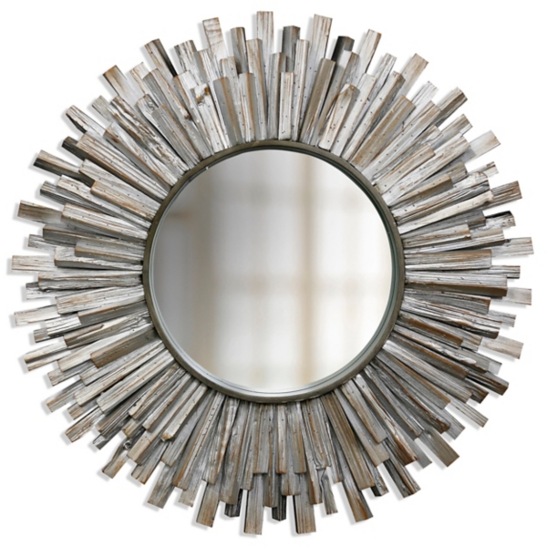 Distressed Driftood Panel Sunburst Mirror Kirklands Home