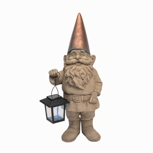 Brown Solar Gnome with Lantern | Kirklands Home