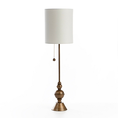 Distressed Black Candlestick Buffet Lamp