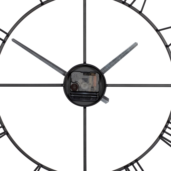 Black Minimal Square Open Face Clock