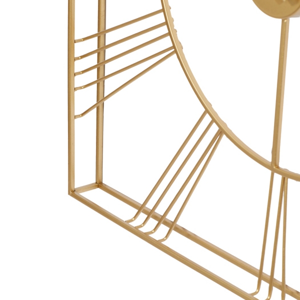 Gold Minimal Square Open Face Clock