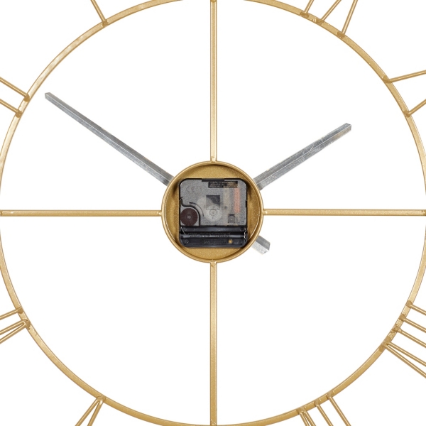 Gold Minimal Square Open Face Clock