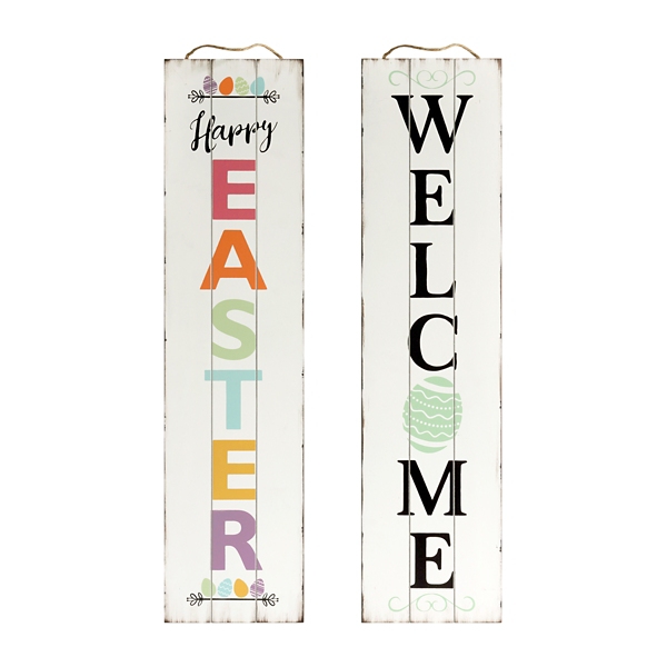 Welcome Easter Double Sided Porch Sign | Kirklands Home