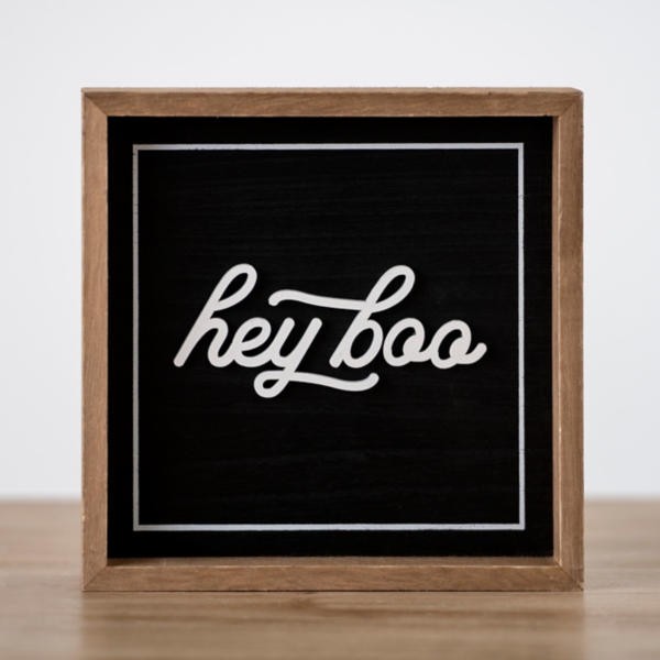 Hey Boo Halloween Block Statue