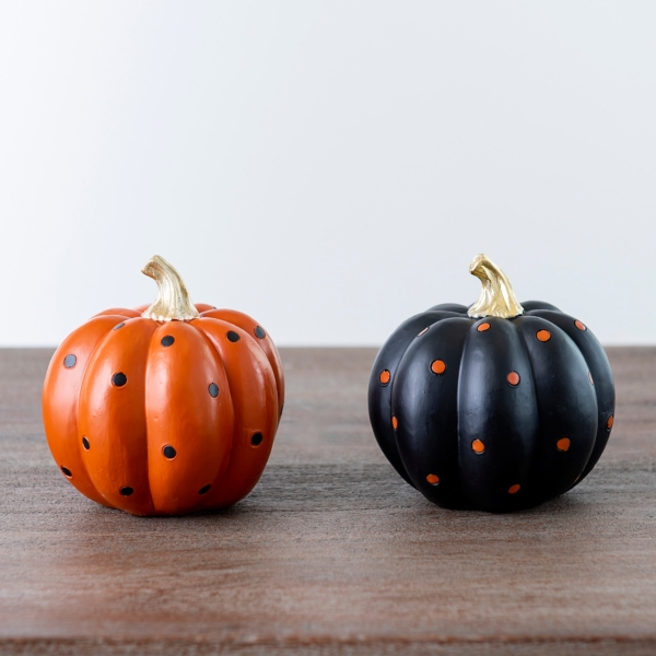 Polka Dot Halloween Pumpkins, Set of 2 | Kirklands Home