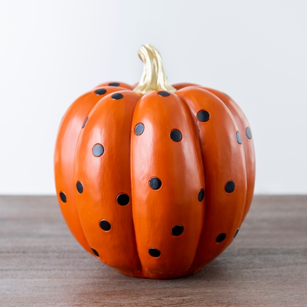 Black Polka Dot Halloween Pumpkin