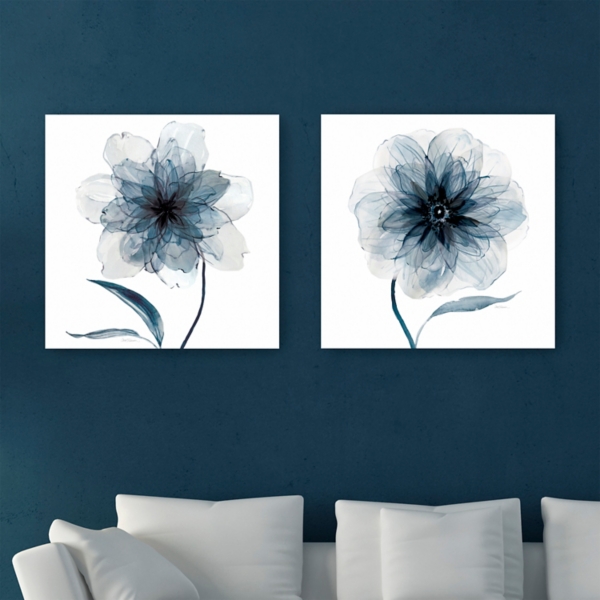 Indigo Bloom Canvas Art Prints, Set of 2 | Kirklands Home