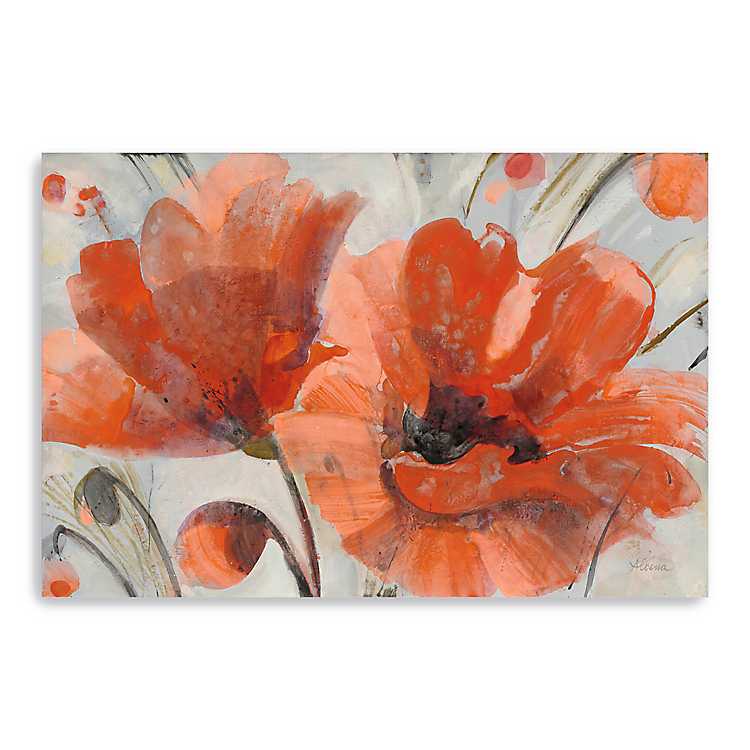 Beautiful Poppy Flowers Bascket Print Home Decor Wall Art choose your size
