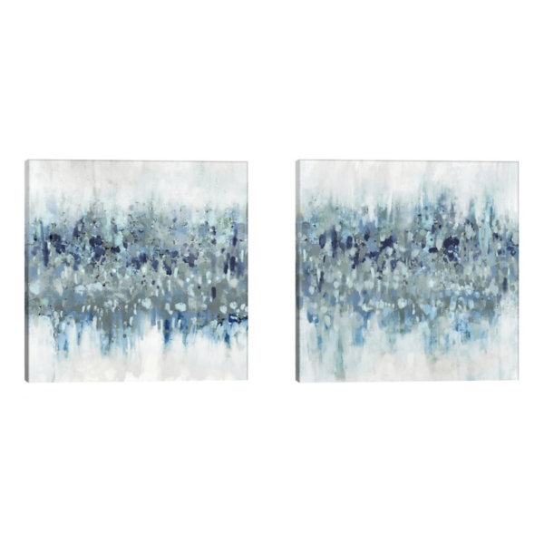 Crossing Abstract Canvas Art Prints, Set of 2, Blue/White/Gray, Medium, Cotton | Kirkland's Home