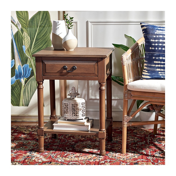 Emory Natural Single Drawer Accent Table