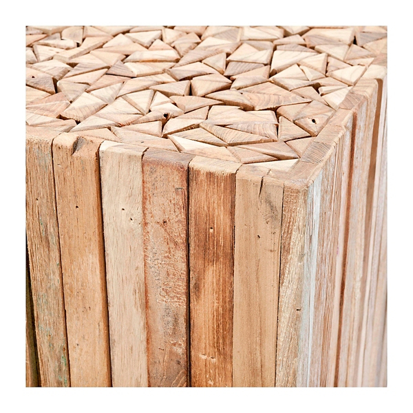 Reclaimed Teak Square Block Accent Table