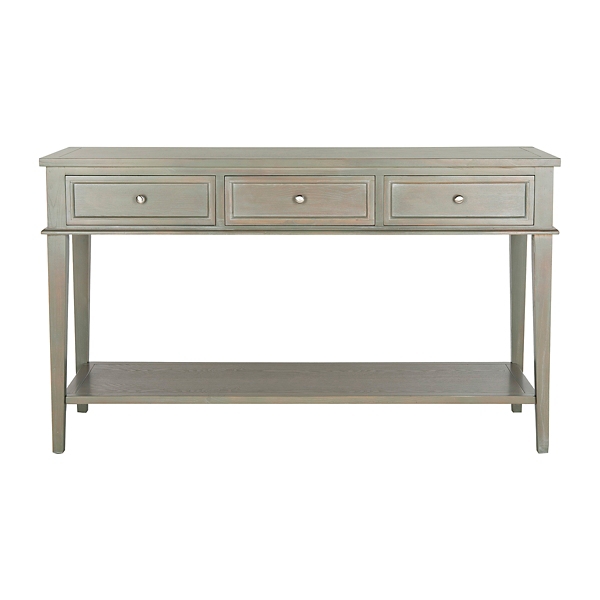 Ash Gray Pine Wood 3-Drawer Console Table | Kirklands Home