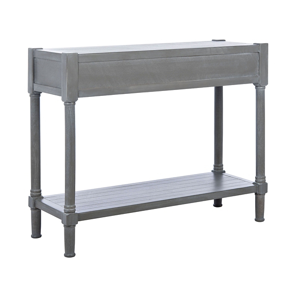 Dove Gray Turned Leg Rustic Console Table
