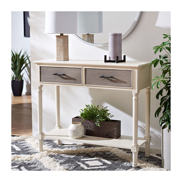 Distressed Natural Ronan 2-Drawer Console Table