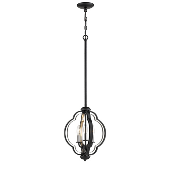 Download Small Black Metal Quatrefoil Pendant Light