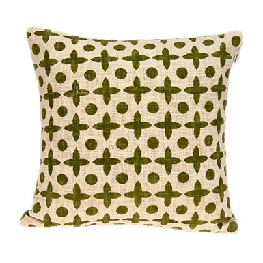 Beige and Green Patterned Pillow Kirklands Home