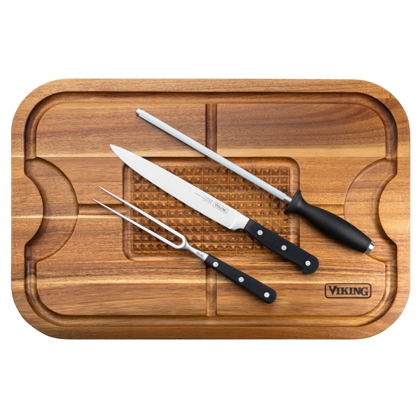 Viking Acacia Wood Cutting Board & Carving Set Kirklands Home