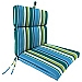 Blue Green Capri Stripes Outdoor Chair Cushion