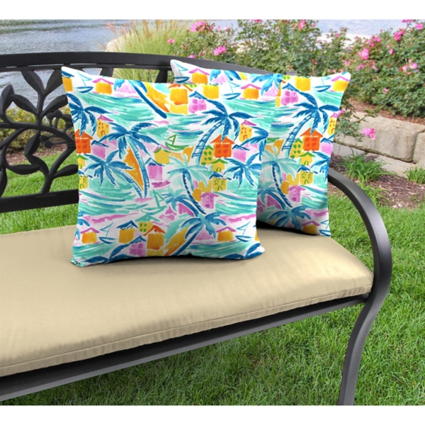 Island Waves Outdoor Pillows, Set of 2