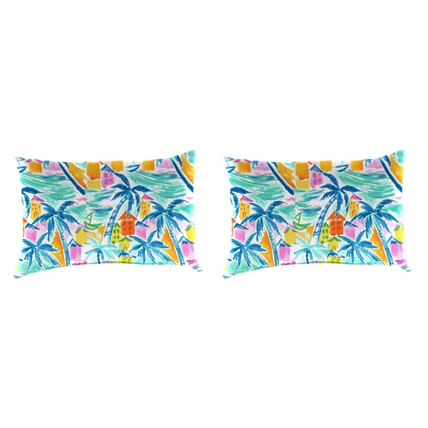 Island Waves Outdoor Lumbar Pillows, Set of 2