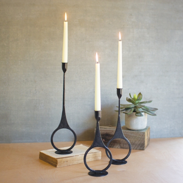 Black Cast Iron Ring Taper Candle Holders Kirklands Home