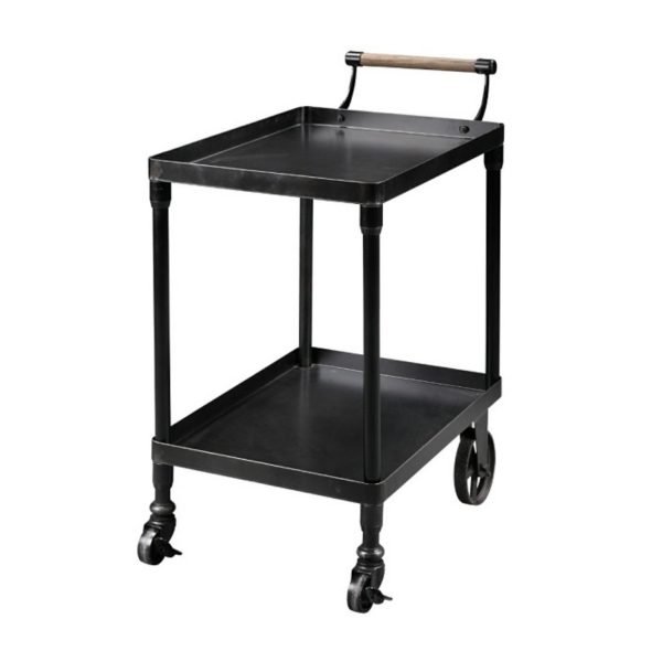 Black Steel Industrial Bar Cart Kirklands Home
