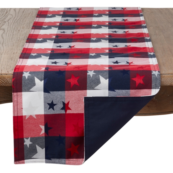 Plaid Stars and Stripes Table Runner