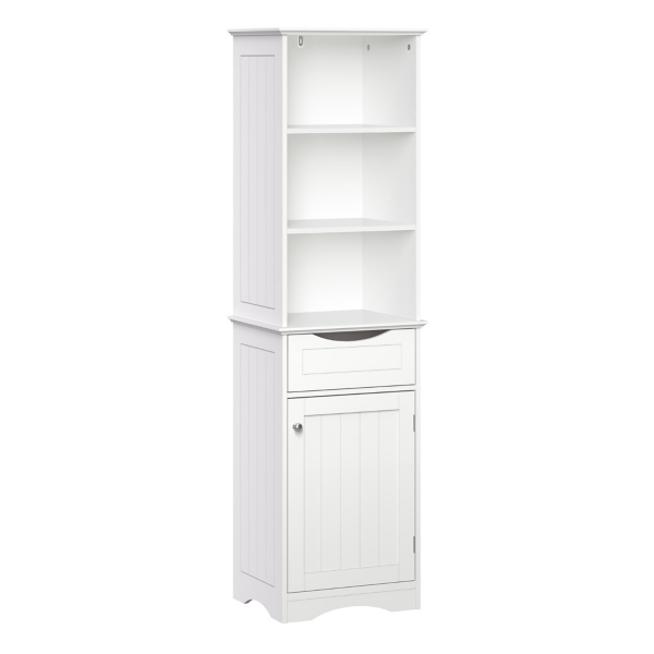 Closet White Finish Tall Cabinet