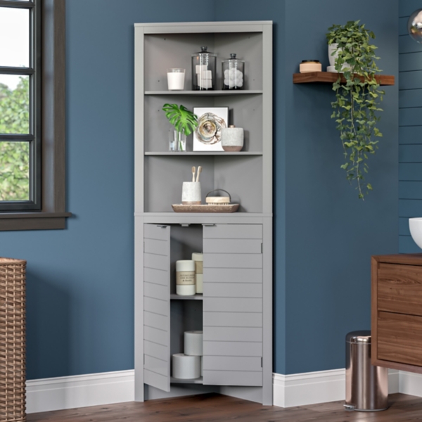 Gray Open Shelf Corner Kirklands Home