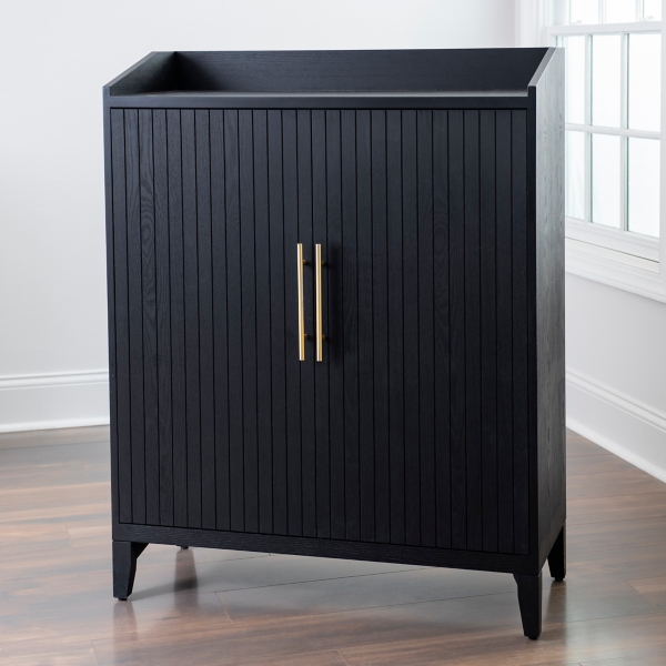 Black wood bar cabinet sale