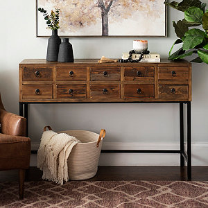 Narrow Console Table With 28 Hairpin Legs, Farmhouse Foyer Bench