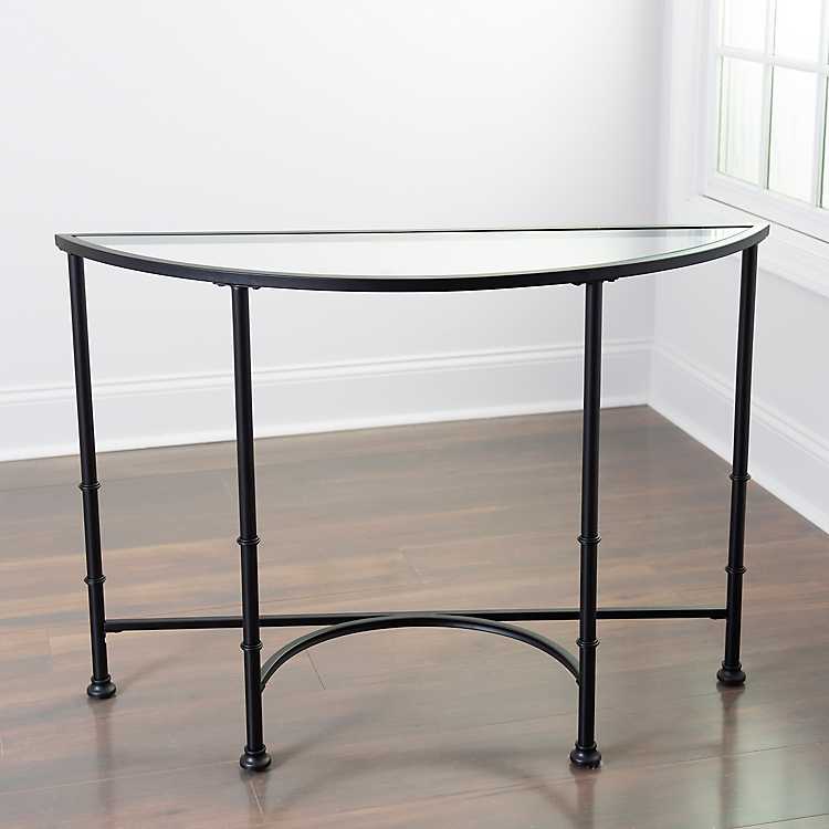 Lexi Glasetal Half Moon Console, Half Moon Console Table With Mirror