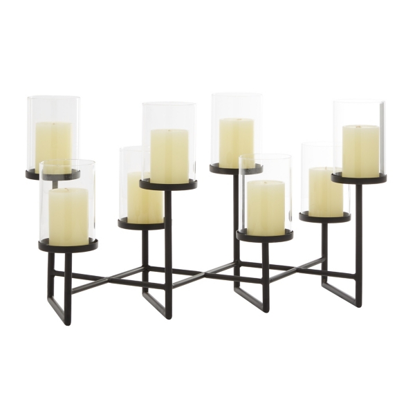 Black Metal Multi Level Candelabra Runner | Kirklands Home