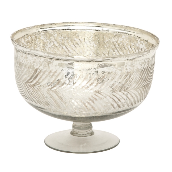 Distressed Silver Glass Pedestal Bowl Kirklands Home