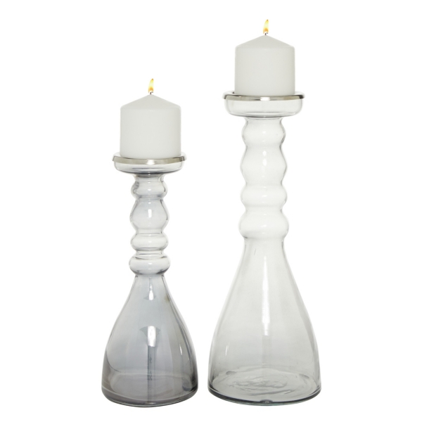 Clear Glass Candle Holders, Set of 2 Kirklands Home