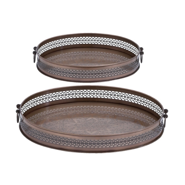 Engraved Metal Mandala Trays, Set of 2 Kirklands Home