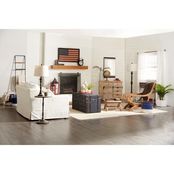 Metal and Fir Wood Leaning Ladder with Hooks