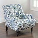 Blue Floral Tufted Rebecca Accent Chair
