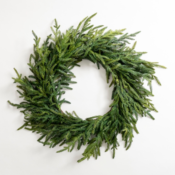 Iced Norfolk Pine Christmas Wreath | Kirklands Home
