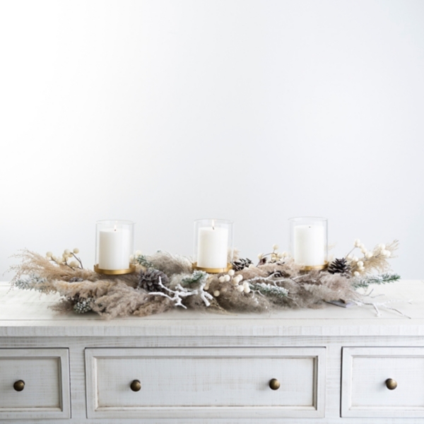 Frosted Pampas Grass Berry Candle Centerpiece Kirklands Home