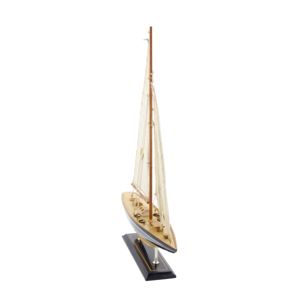 Beige Wood Coastal Sailboat, 21 in.