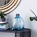 Blue Abstract Glass Bottle Vase