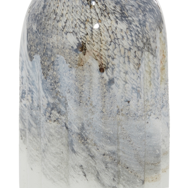 Glazed Gray Glass Vases, Set of 2