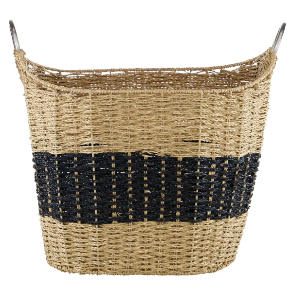 Striped Natural Seagrass Basket