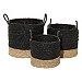 Black Sea Grass Baskets, Set of 3